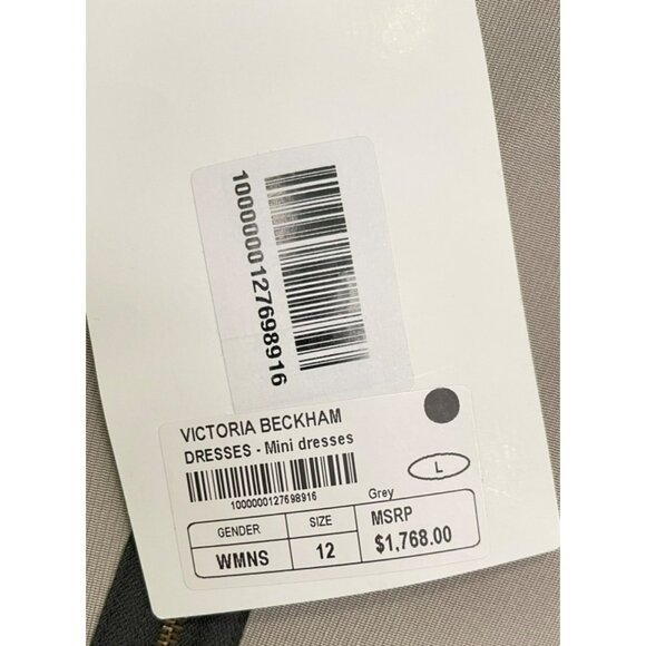 Victoria Beckham $1768 Colorblock Front Pocket Sleeveless Grey Blue Sz 8 - Picture 4 of 9